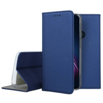 Кожен калъф тефтер и стойка Magnetic FLEXI Book Style за Motorola One Fusion Plus син 
